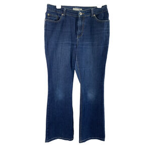 Chicos Platitum Jeans Womens Small 1.5 Short Dark Wash Denim Boot Stretch